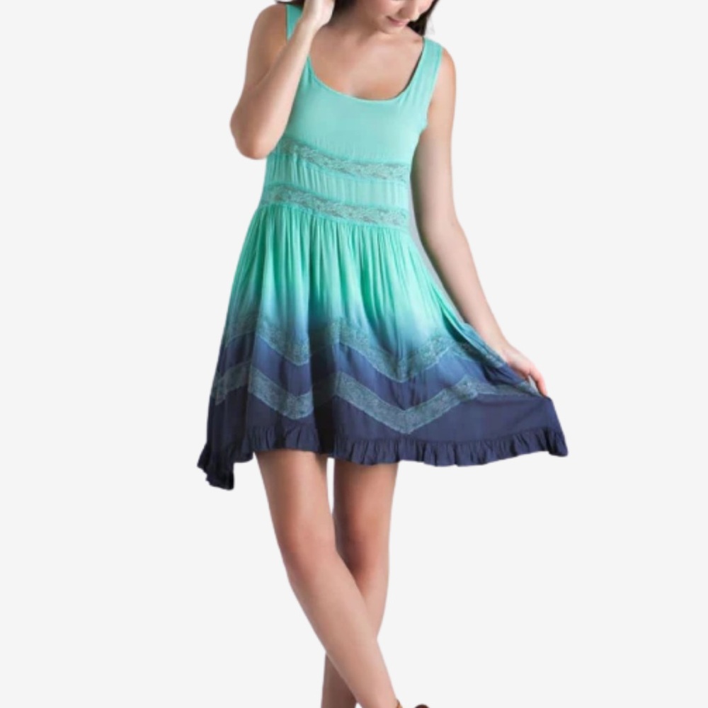 Entro Mint Ombre A-Line Dress